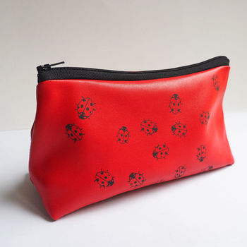 Soft Leather Ladybirds Makeup Bag, 2 of 7