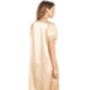 British Made Gold Short Sleeved Satin Nightdress With Lace Detail Ladies Size 8 To 28 UK, thumbnail 4 of 5