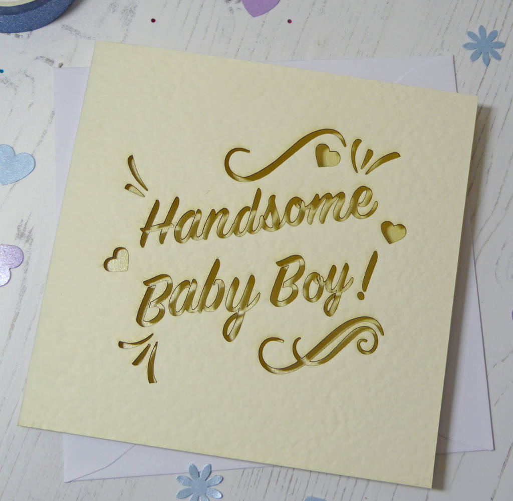 baby boy laser cut card by sweet pea design | notonthehighstreet.com