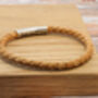 Mens Braided Cork With Personalised Stainless Steel Clasp, thumbnail 5 of 9