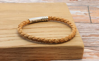 Mens Braided Cork With Personalised Stainless Steel Clasp, 5 of 9