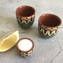 Pair Of Tequila Stoneware Shot Glasses In Green Colour, thumbnail 5 of 6