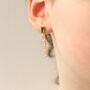 Art Deco Emerald Baguette Drop Earrings, thumbnail 2 of 6