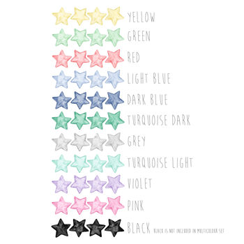 Watercolour Stars Wall Stickers, 2 of 8