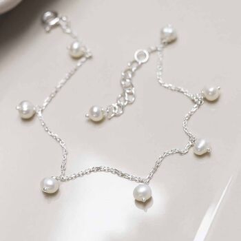 Sterling Silver String Of Pearls Bracelet, 5 of 7