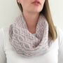 Ladies Pink Knitted Lambswool Snood, thumbnail 1 of 6