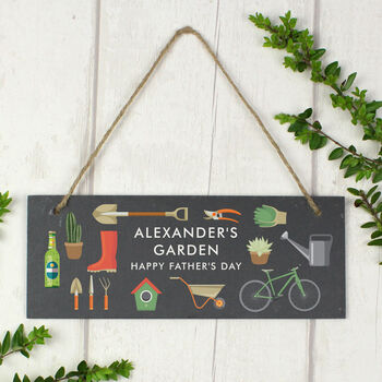 Personalised Hanging Slate Plaque Garden Sign, 4 of 6