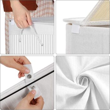 100 L Two Sections Clothes Hamper Laundry Basket, 5 of 8