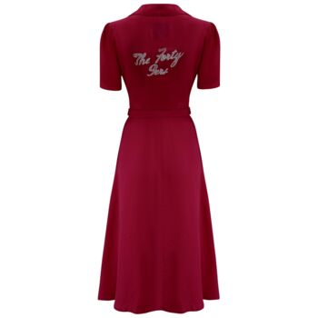 Ethel 49ers Dress In Windsor Wine Vintage 1940s Style, 2 of 4