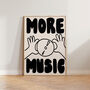 More Music Hand Drawn Wall Art Print, thumbnail 2 of 9