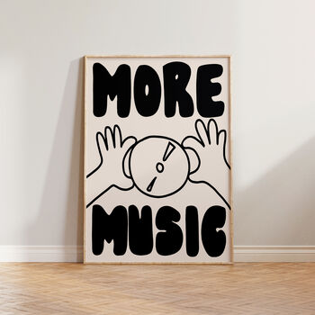 More Music Hand Drawn Wall Art Print, 2 of 9