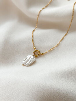 Pearl Lustre Anchor Necklace, 4 of 6