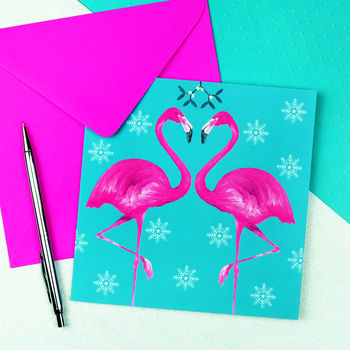Flamingo Christmas Card, 2 of 6