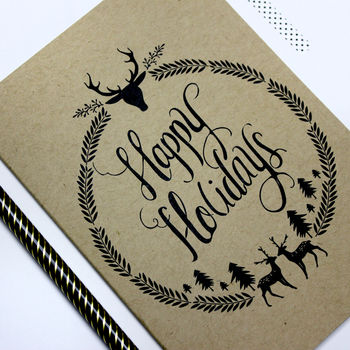 'Happy Holidays' Reindeer Christmas Card, 2 of 3