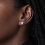 Sterling Silver Textured Star Stud Earrings – 8mm, thumbnail 2 of 10