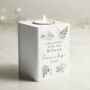 Personalised Christmas Foliage White Tealight Holder, thumbnail 5 of 5