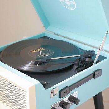 Retro Record Player On Legs With Bluetooth And Radio, 8 of 11