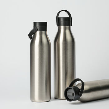 Circular And Co 500ml Stainless Steel Water Bottle Uncoated Black, 4 of 8