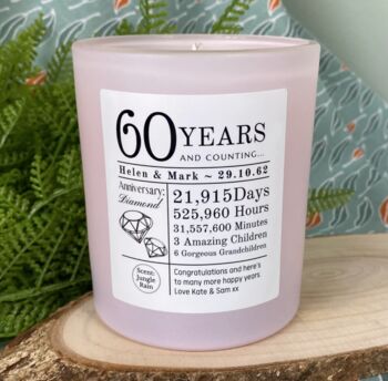 Personalised 60th Anniversary Years And Counting Candle, 3 of 11