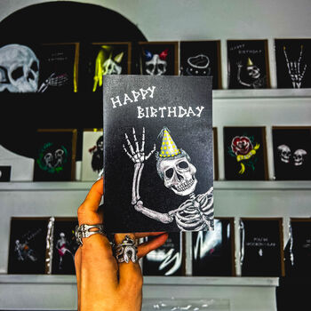Happy Birthday Skeleton Gothic Card, 8 of 8