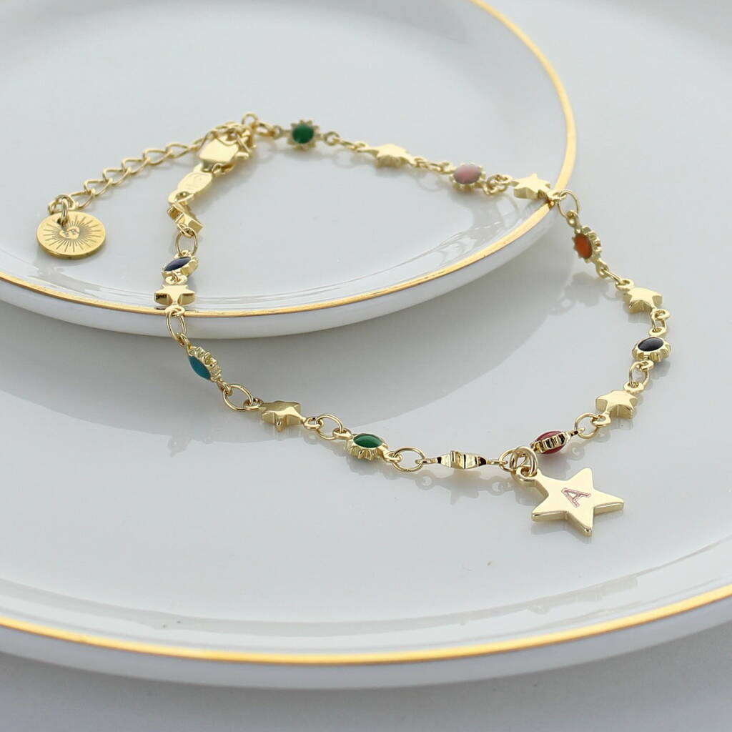 Personalised Enamel Star Bracelet By Francesca Rossi Designs