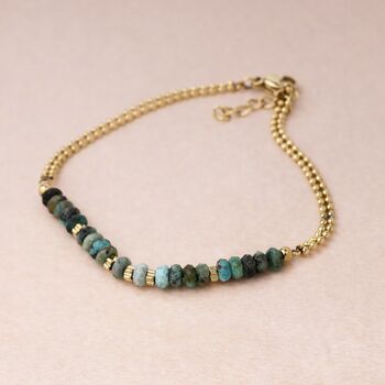 Personalised Waterproof Gold Plated African Turquoise Bracelet, 3 of 8