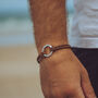 Men's Roman Numerals Leather Bracelet, thumbnail 1 of 4