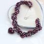 Murano Heart And Pearl Necklace In Purple Or Amethyst, thumbnail 6 of 9