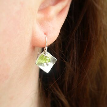 Peridot Curve Earrings, 2 of 5