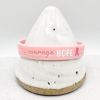 Pink Awareness Ribbon Bracelet Wristband, 5 of 8