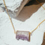 Amethyst Slice Necklace 18k Gold Plated Christmas Gift Present, thumbnail 3 of 8