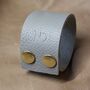 Wide Personalised Leather Bracelet With Gold Button, thumbnail 4 of 12