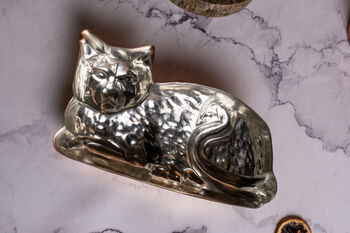 Handcrafted Copper Cat Cake Mold And Decorative Wall Art, 6 of 7