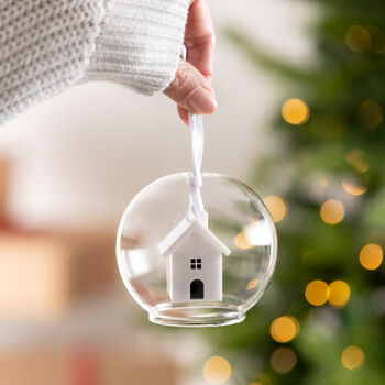 Personalised Home For Christmas Glass Dome Bauble, 3 of 3