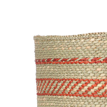 Terracotta And Natural Patterned Storage Baskets, 6 of 6