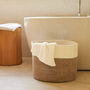 Large Storage Basket Laundry Hamper White And Brown, thumbnail 3 of 4