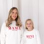 Christmas Mini Est Personalised Embroidered Sweatshirt Jumper With Optional Matching Mama, thumbnail 7 of 12