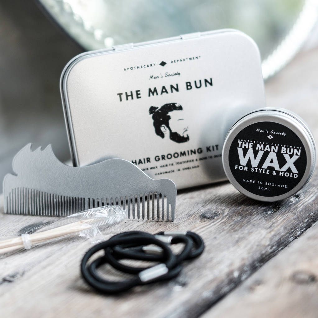 man bun hair styling kit by atlantic folk