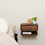Oak Floating Bedside Table With Drawer And Shelf, thumbnail 2 of 6