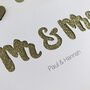 Personalised Mr And Mrs Glitter Cut Out Card, thumbnail 2 of 3