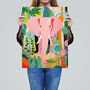 Pink Elephant Jungle Animal Fun Multi Wall Art Print, thumbnail 2 of 6