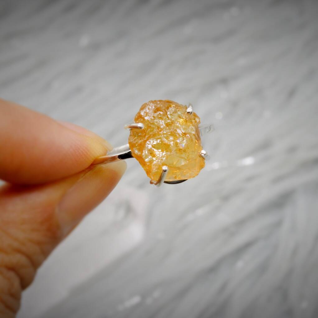 Raw Citrine Ring: November Birthstone, 1 of 7