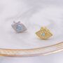 Sterling Silver Blue Opal Evil Eye Stud Earrings, thumbnail 1 of 12