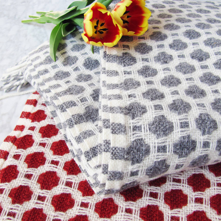 Geometric Pure New Wool Luxury Sofa Throw And Blanket By Ville et