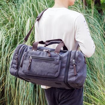 Large Canvas Holdall With Front Pocket, 12 of 12