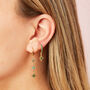 Cosima Green Gold Star Huggie Earrings, thumbnail 2 of 2