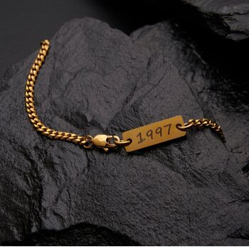 Gold Engravable 3mm Cuban Bracelet, 2 of 11