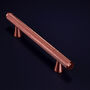 G Decor Brass Chelsea Solid Brass Diamond Knurled Architectural Bar Pull Handle In Rose Brass Finish, thumbnail 5 of 9