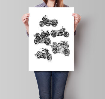Triumph Motorbike Collection Print, 2 of 3
