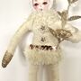 Spun Cotton Christmas Decoration Gold Twig Girl, thumbnail 3 of 6